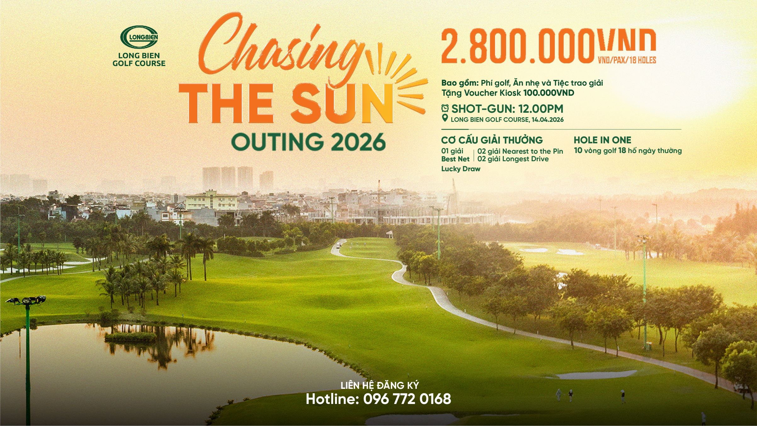 CHASING THE SUN OUTING 2026 - Sự kiện golf mùa hè đáng mong chờ tại Sân golf Long Biên
